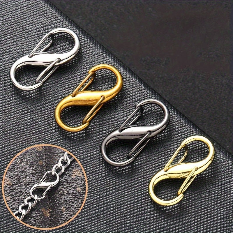 4pcs S-shaped Spring Buckle Backpack Hanging Metal Buckle for Camping Travel
