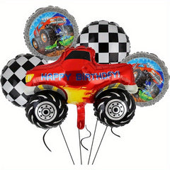 5pcs Monster Truck Balloon Birthday Party Truck Balloon Decoration Supplies
