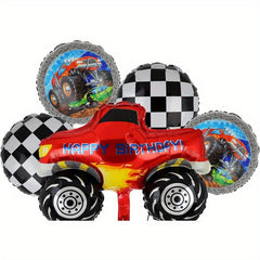 5pcs Monster Truck Balloon Birthday Party Truck Balloon Decoration Supplies