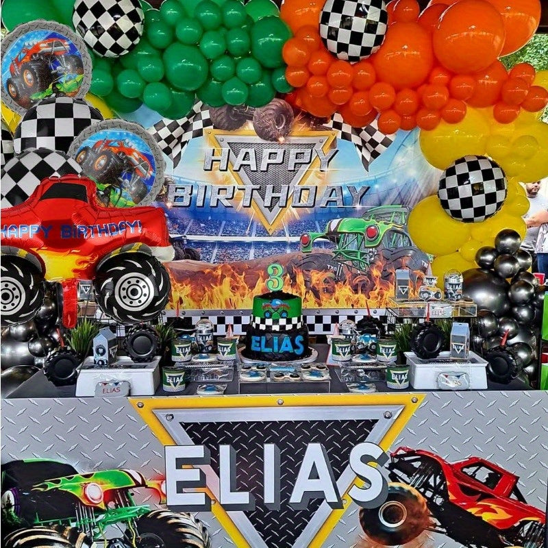 5pcs Monster Truck Balloon Birthday Party Truck Balloon Decoration Supplies