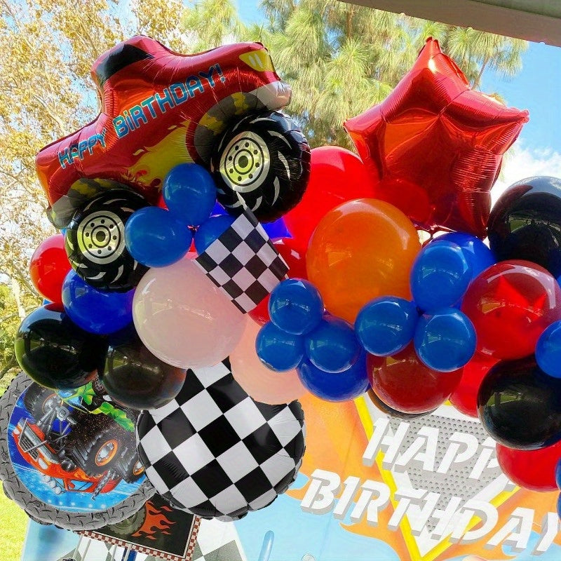 5pcs Monster Truck Balloon Birthday Party Truck Balloon Decoration Supplies
