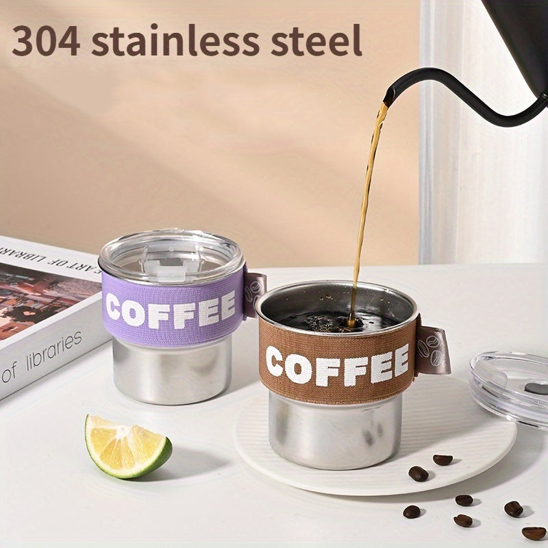304 Stainless Steel Mini Coffee Cup 400ml with Lid