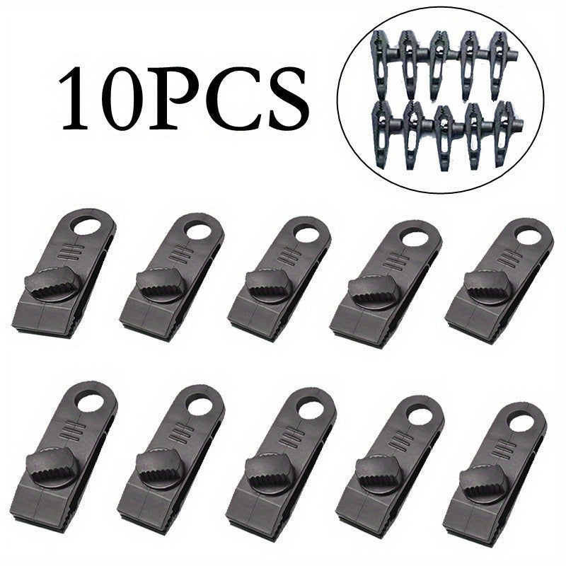 10pcs Heavy Duty Tarpaulin Clips & Buckles For Secure Camping