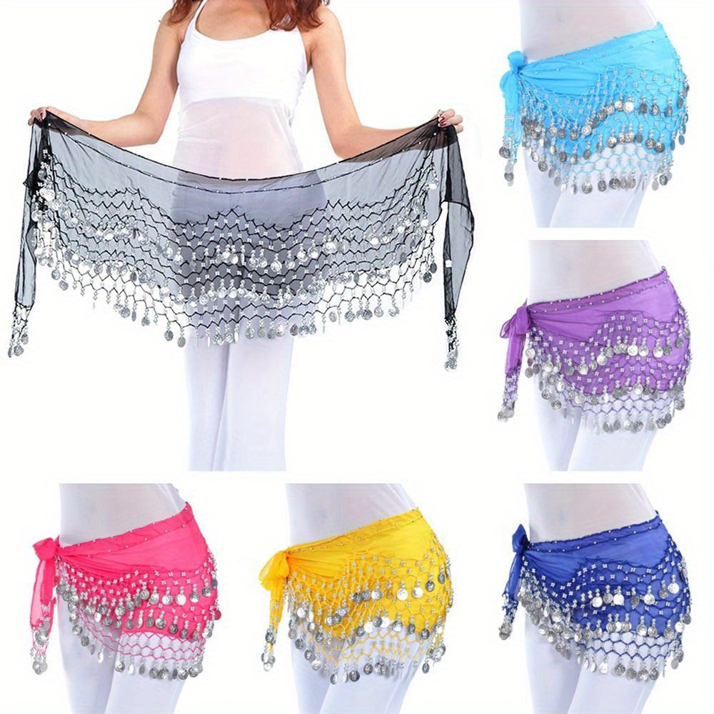Sequin Tassel Belly Dance Hip Scarf for Women