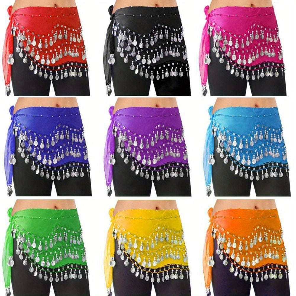 Sequin Tassel Belly Dance Hip Scarf for Women