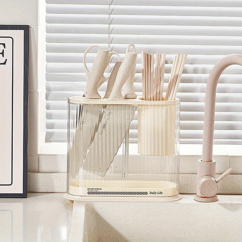 Kitchen Cutlery Holder Fork Tongs Organizer Storage Rack Pot Lid Holder