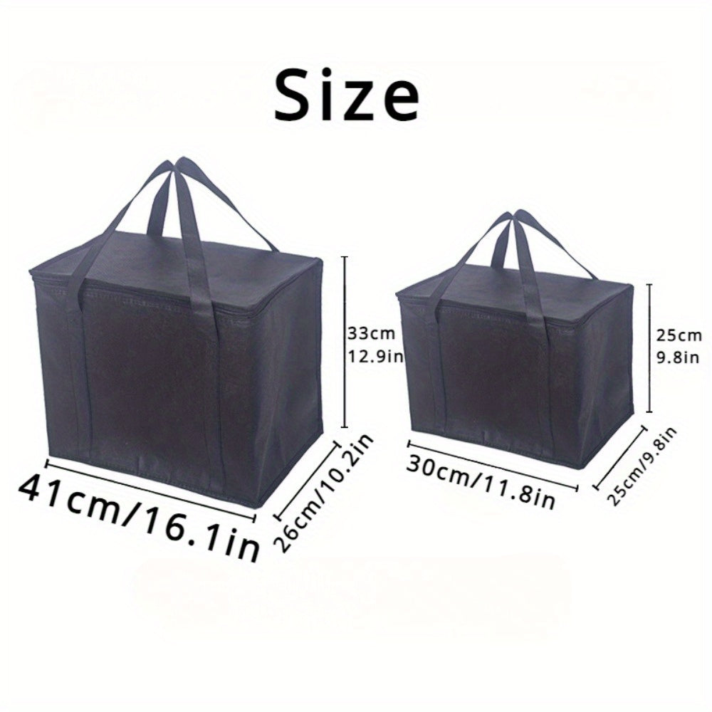 2pcs 18 7L 35L Insulated Reusable Grocery Bags Heavy Duty Zipper Food Bag