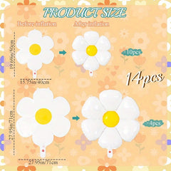 14pcs Daisy Balloons for Party Decorations