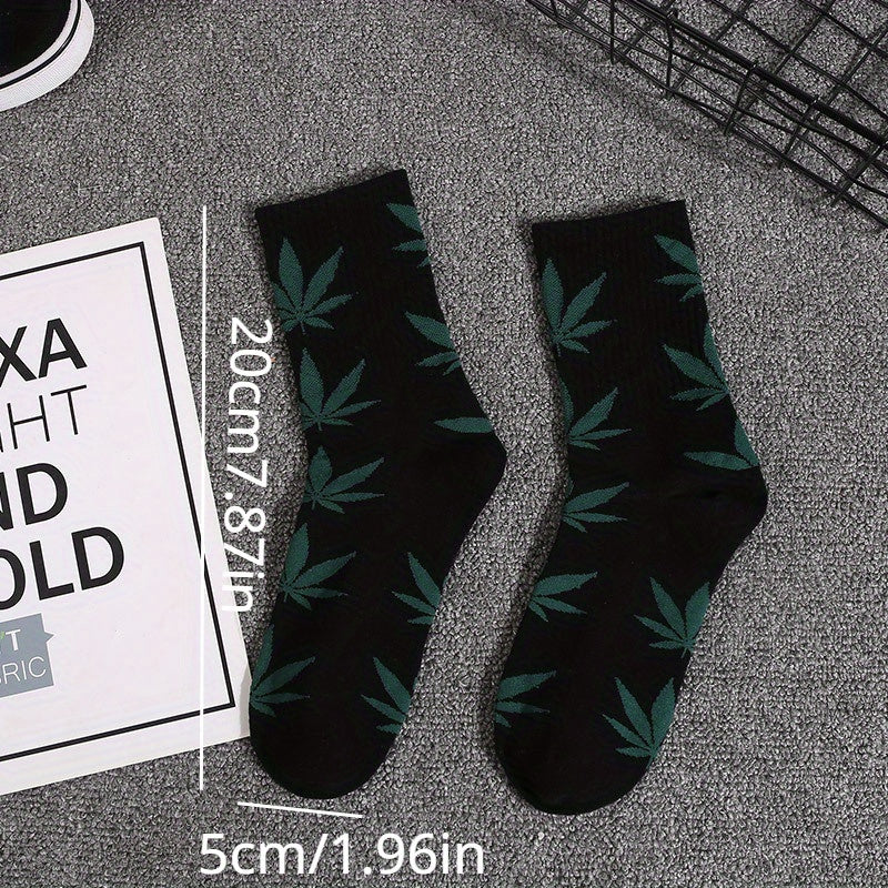 Cotton Maple Leaf Pattern Socks Long Basketball Sports Socks