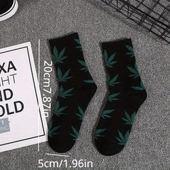 Cotton Maple Leaf Pattern Socks Long Basketball Sports Socks