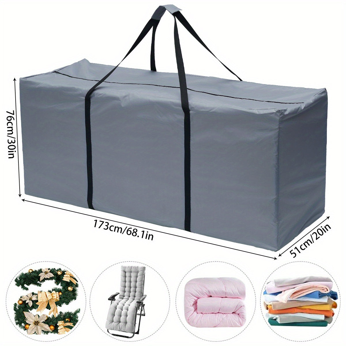 Waterproof Garden Furniture Cushion Storage Bag Zipped Case