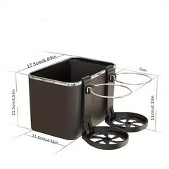Car Storage Box Built-in Organizer Shelf Cup Holder Armrest Tissue Box