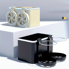 Car Storage Box Built-in Organizer Shelf Cup Holder Armrest Tissue Box