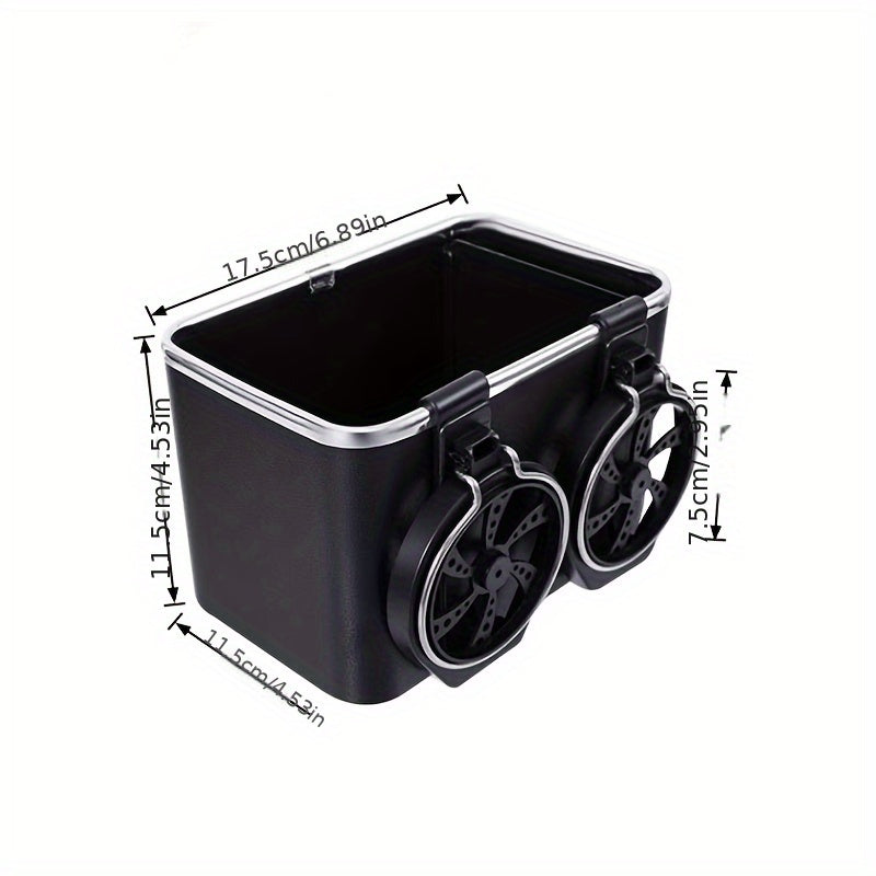 Car Storage Box Built-in Organizer Shelf Cup Holder Armrest Tissue Box
