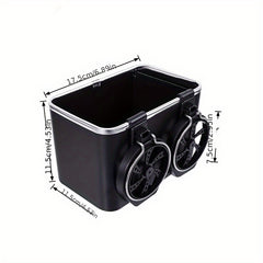 Car Storage Box Built-in Organizer Shelf Cup Holder Armrest Tissue Box