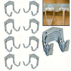 10pcs Dual Hook Wall Mounted Tool Holder With Screws