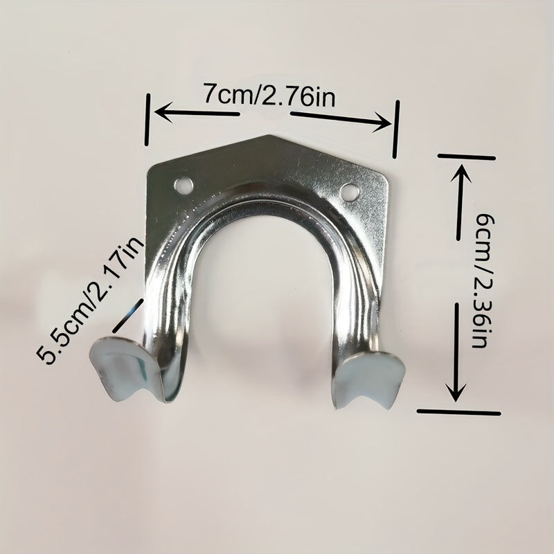 10pcs Dual Hook Wall Mounted Tool Holder With Screws