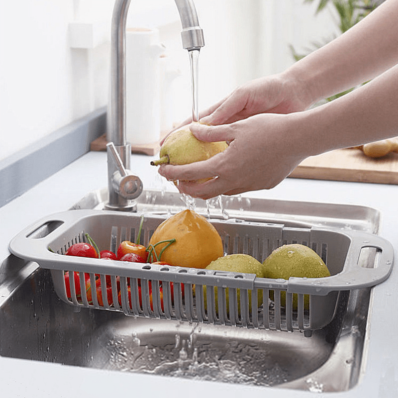Telescopic Adjustment Vegetable Basket Plastic Rack