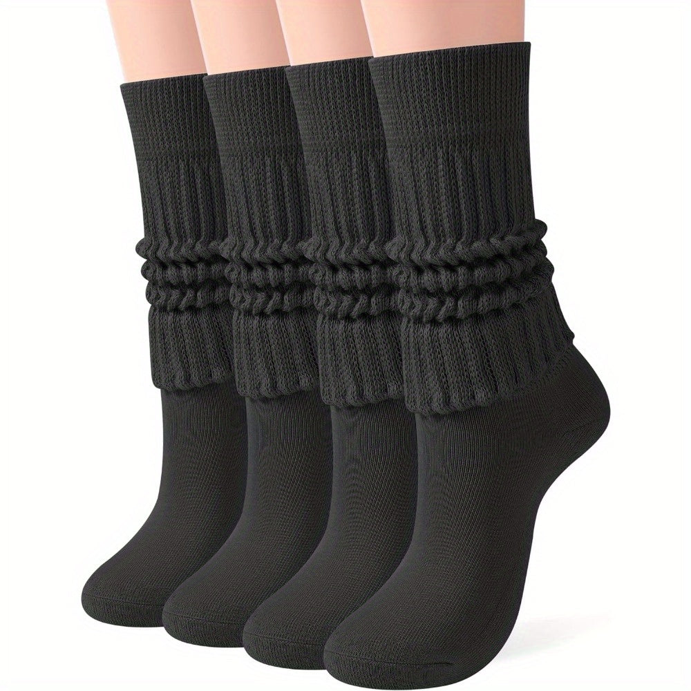 Men's Solid Crew Socks 3 Pairs Quick Dry Breathable Moisture Wicking