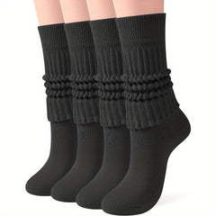 Men's Solid Crew Socks 3 Pairs Quick Dry Breathable Moisture Wicking