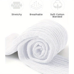 Men's Solid Crew Socks 3 Pairs Quick Dry Breathable Moisture Wicking