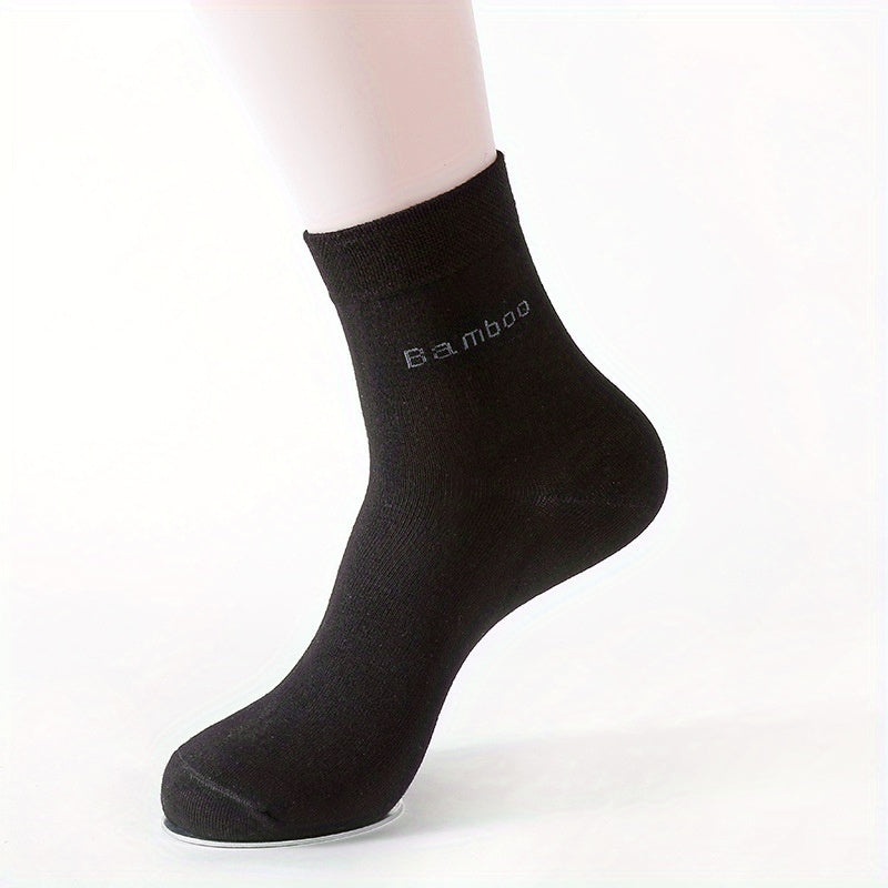 10 Pairs Men's Bamboo Crew Socks Breathable Comfy Casual Socks All Seasons