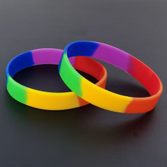 2 Pcs Silicone Wristband Stretchy Rubber Bracelet Party Fans Souvenirs
