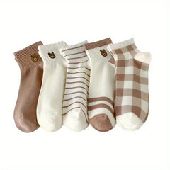 5 Pairs Soft Sports Ankle Socks for Men and Women