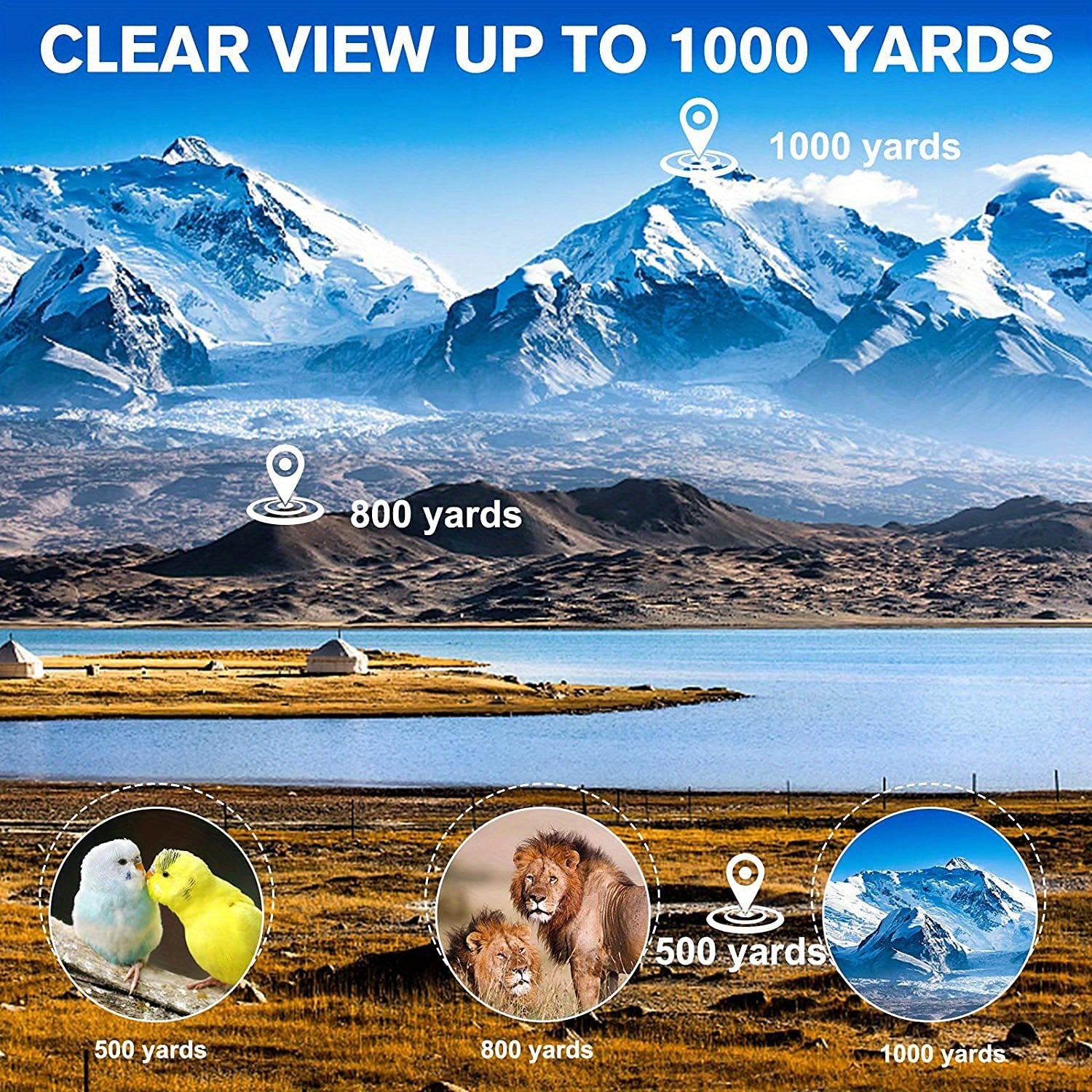 80x100 Monocular Telescope IPX4 Waterproof for Outdoor Camping