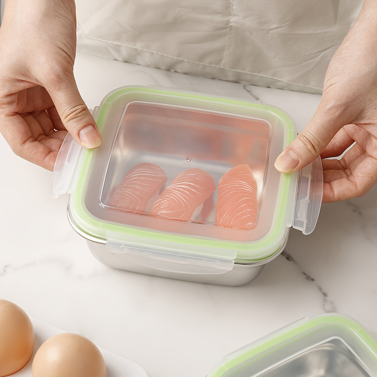 3pcs 304 Stainless Steel Sealed Fresh keeping Boxes Leakproof Food Containers