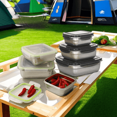 3pcs 304 Stainless Steel Sealed Fresh keeping Boxes Leakproof Food Containers