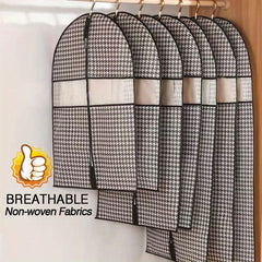 1pc Houndstooth Hanging Clothes Storage Bags Suit Dust Cover