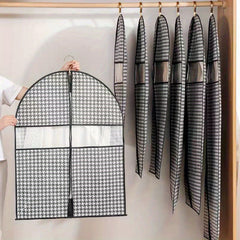 1pc Houndstooth Hanging Clothes Storage Bags Suit Dust Cover