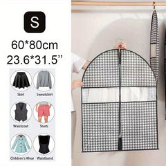 1pc Houndstooth Hanging Clothes Storage Bags Suit Dust Cover