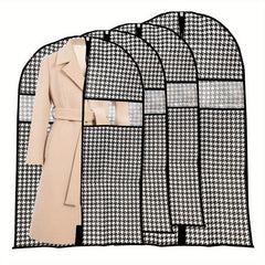 1pc Houndstooth Hanging Clothes Storage Bags Suit Dust Cover