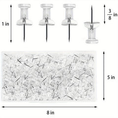 400 Clear Push Pins for Bulletin Board Stainless Steel
