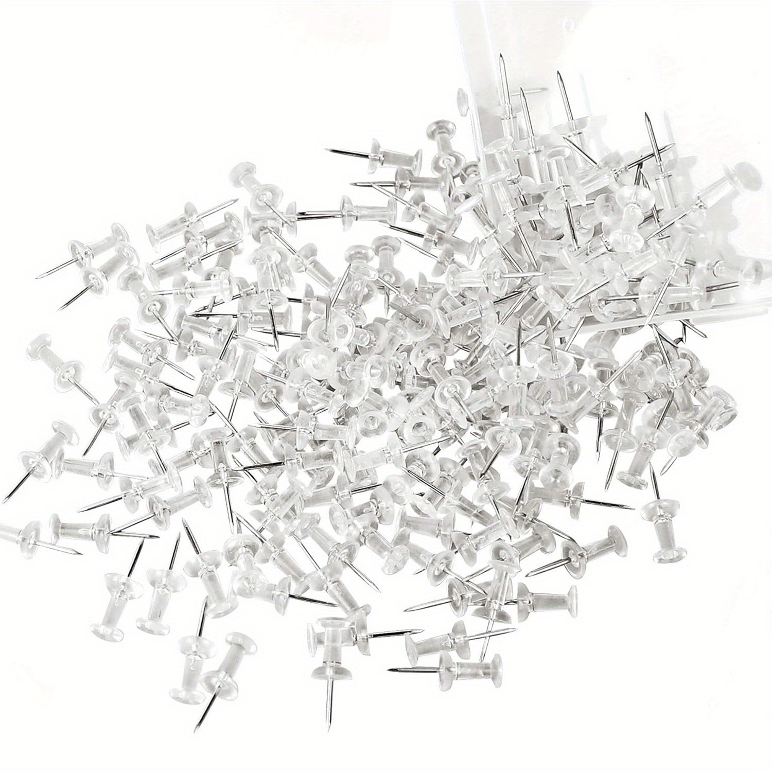 400 Clear Push Pins for Bulletin Board Stainless Steel