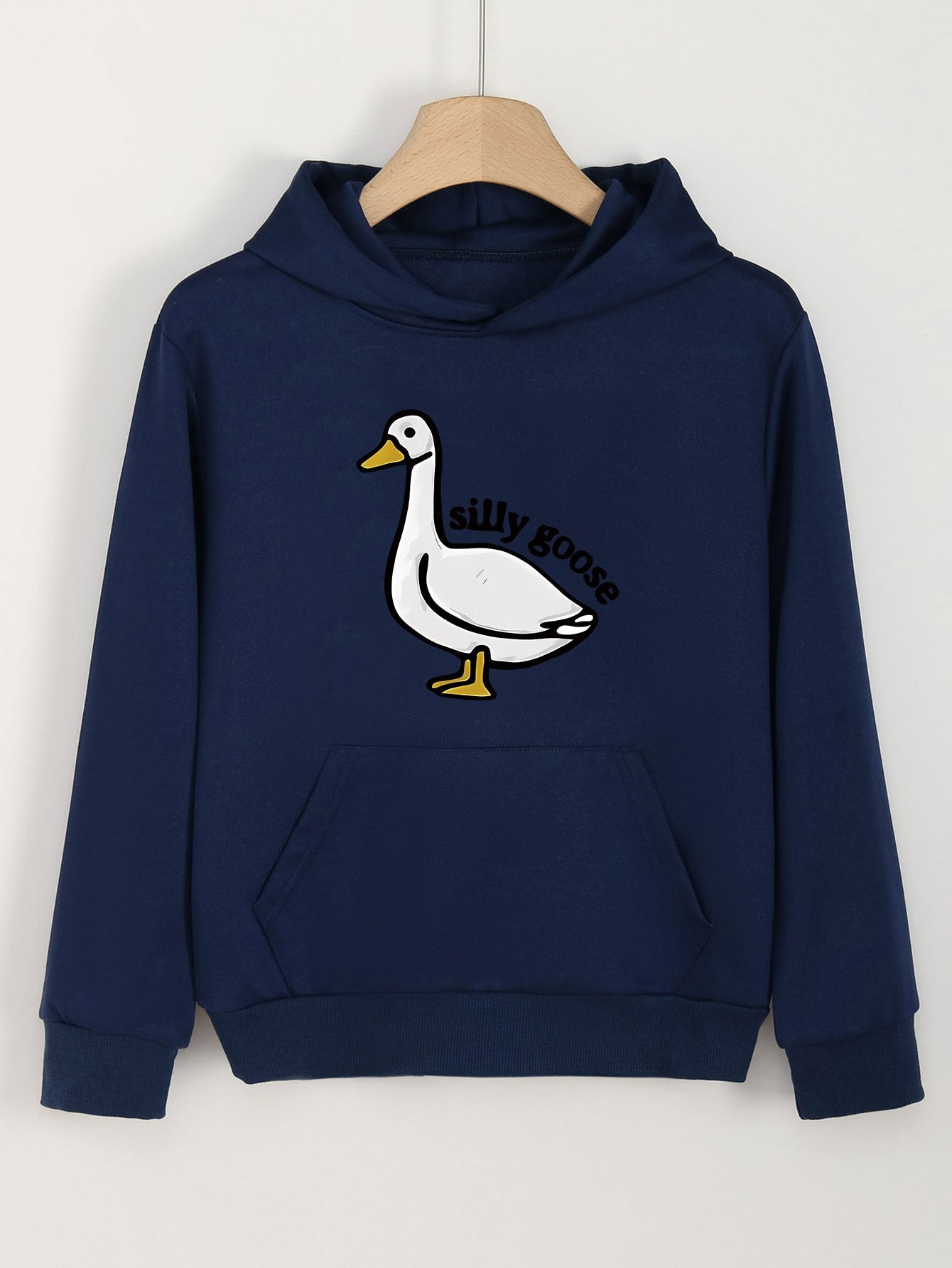 Duck Print Hoodie Girls Hooded Pullover with Pocket