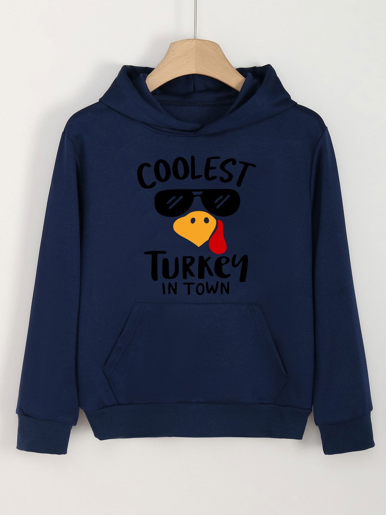 Coolest Turkey Print Hoodies Girls Comfy Hooded Pullover