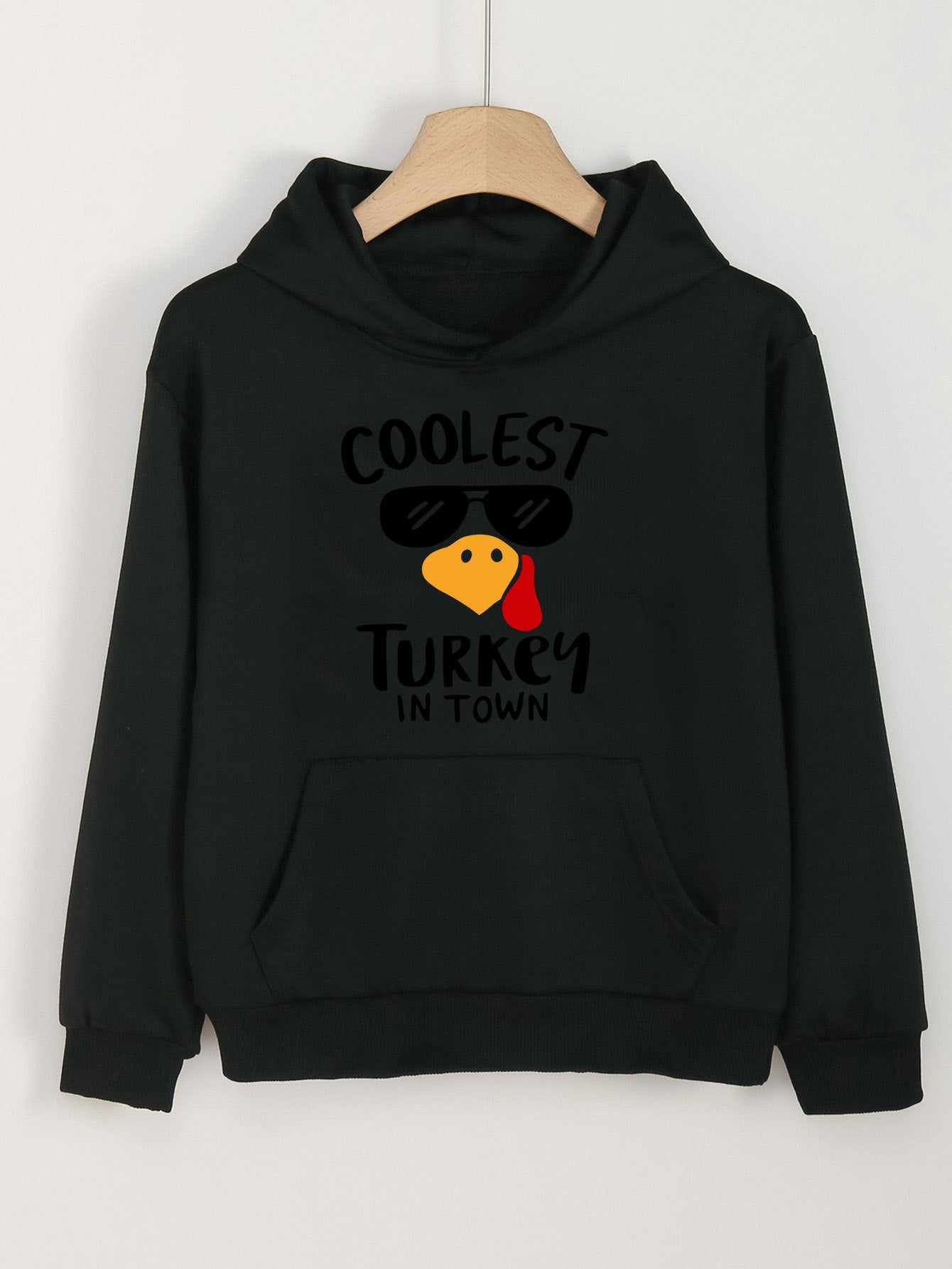 Coolest Turkey Print Hoodies Girls Comfy Hooded Pullover