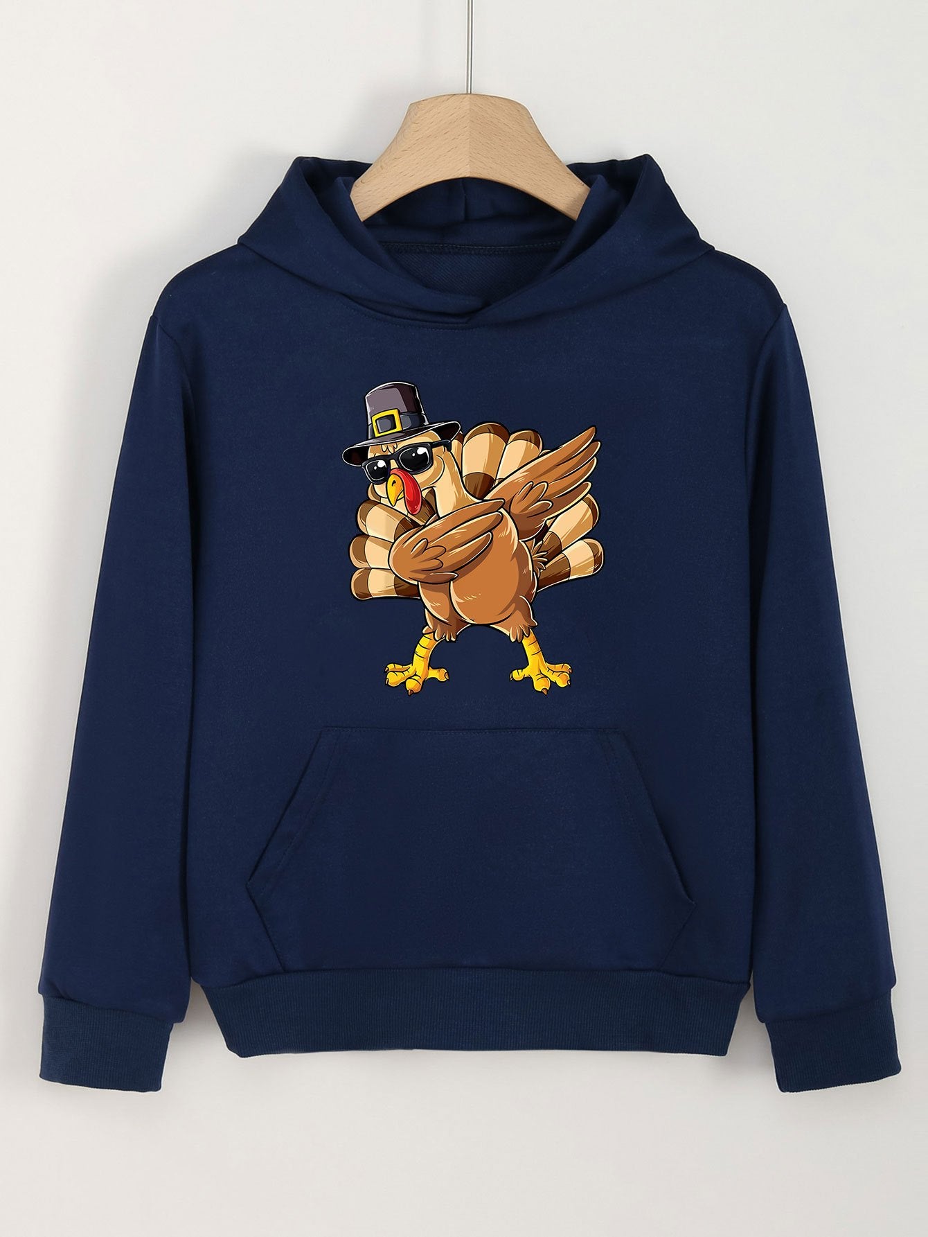 Turkey Graphic Hoodies Girls Comfy Hooded Sweatshirt With Pocket