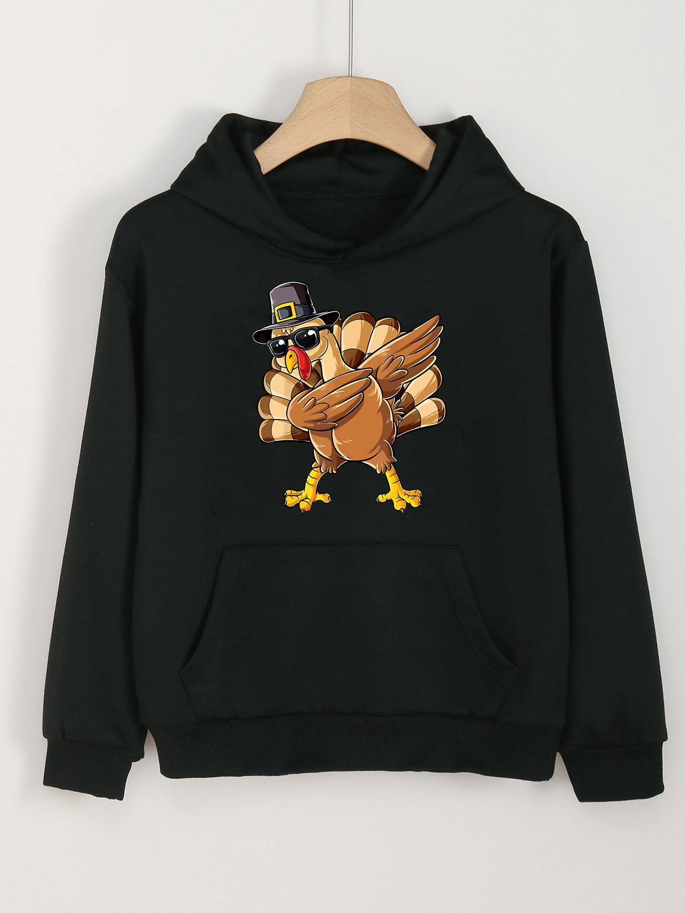 Turkey Graphic Hoodies Girls Comfy Hooded Sweatshirt With Pocket