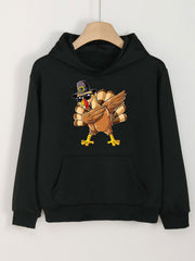 Turkey Graphic Hoodies Girls Comfy Hooded Sweatshirt With Pocket