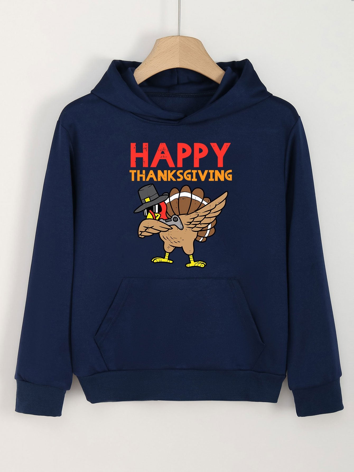 Dancing Turkey Print Hoodies Girls Hooded Pullover Fall Winter Sports