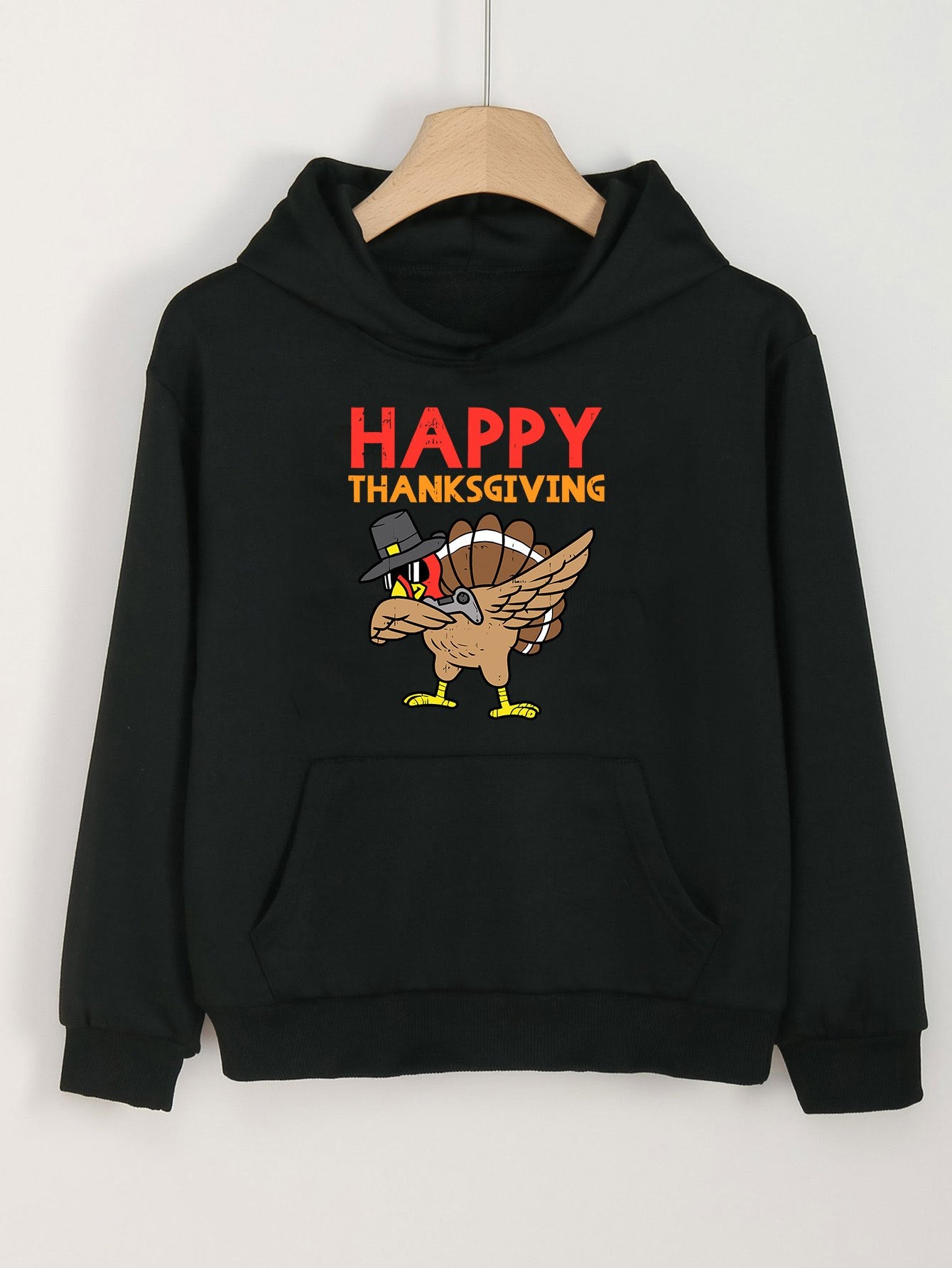 Dancing Turkey Print Hoodies Girls Hooded Pullover Fall Winter Sports