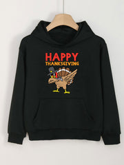 Dancing Turkey Print Hoodies Girls Hooded Pullover Fall Winter Sports