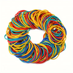 Multicolor Rubber Bands 1.96in Diameter 0.05in Width 50mm High Elasticity