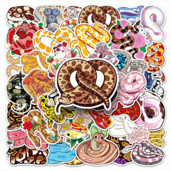50pcs Snake Stickers Reptiles Snake Stickers Water Bottles Laptops