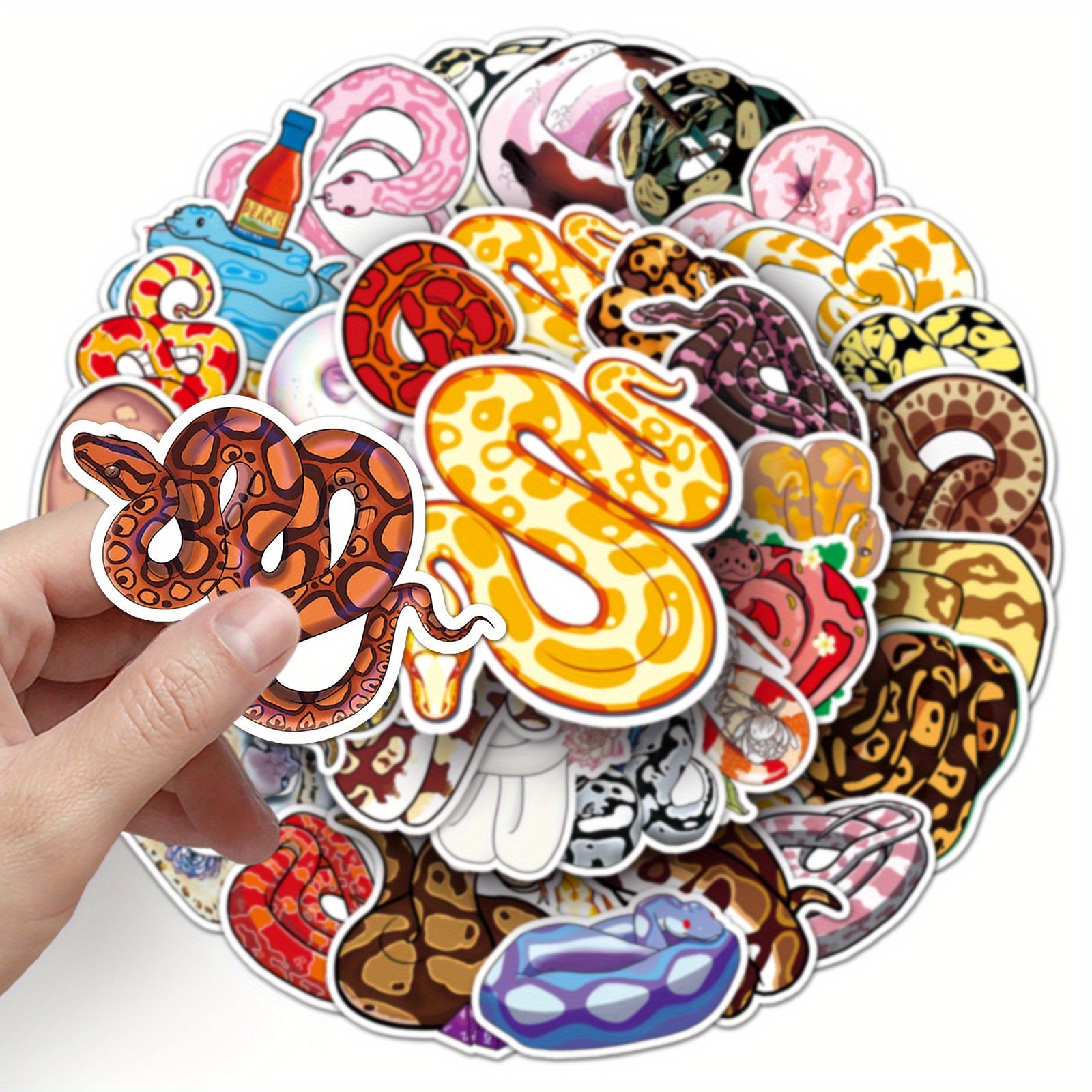 50pcs Snake Stickers Reptiles Snake Stickers Water Bottles Laptops
