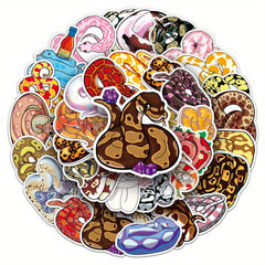 50pcs Snake Stickers Reptiles Snake Stickers Water Bottles Laptops
